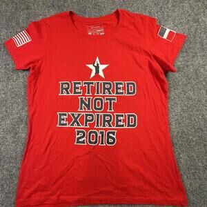Teespring Red Retired Not Expired 2016 Graphic T-Shirt Womens XL 1075